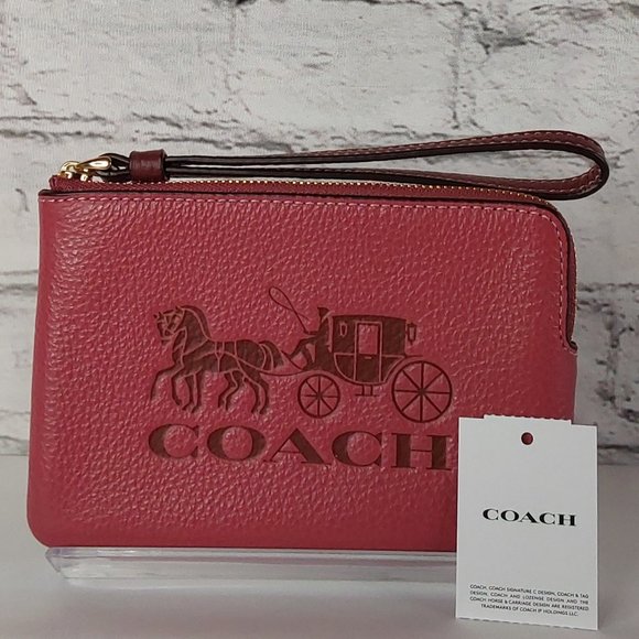 'COACH' PEBBLE-LEATHER SIGNATURE HORSE & CARRIAGE EMBOSSED WRISTLET BELLA~ROSAE - Picture 16 of 16